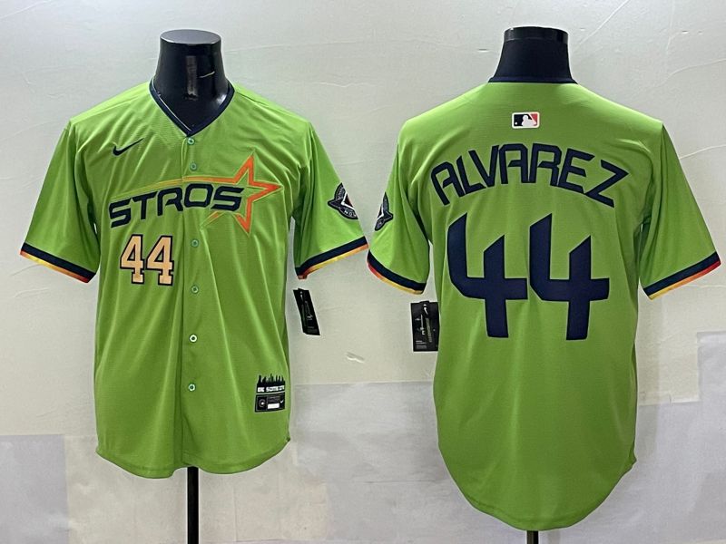 Men Houston Astros #44 Alvarez Green three generations Joint Name 2025 Nike MLB Jersey style 3